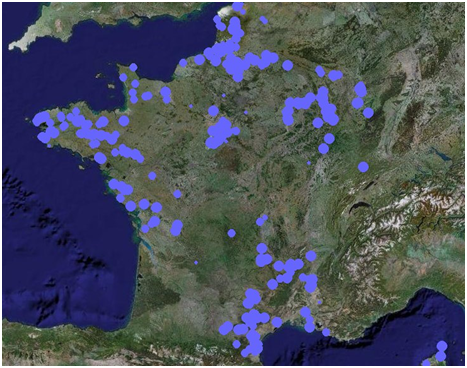 Rpartition des oliennes en France